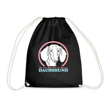 Dachshund Mom Dackel Hundebesitzerin Geschenk - Turnbeutel - Schwarz - Vorne