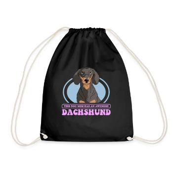 Dachshund Mom Dackel Hundebesitzer Geschenk - Turnbeutel - Schwarz - Vorne