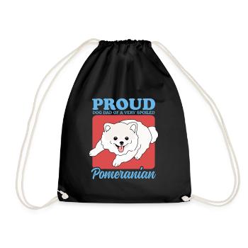 Pomeranian Dad Zwergspitz Hundebesitzer Geschenk - Turnbeutel - Schwarz - Vorne