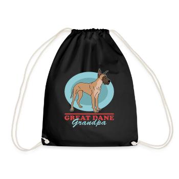 Deutsche Dogge | Hunde Hundebesitzer Geschenk - Turnbeutel - Schwarz - Vorne