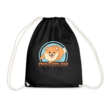 Pomeranian Dad Zwergspitz Hundehalter Geschenk - Turnbeutel - Schwarz - Vorne