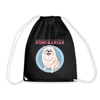 Pomeranian Mom Dog Owner Zwergspitz Gift - Drawstring Bag - black - Front
