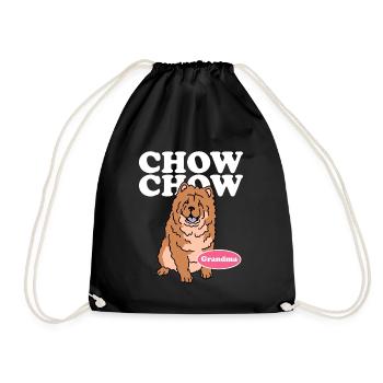 Chow Chow Grandma | Hunde Hundebesitzer Geschenk - Turnbeutel - Schwarz - Vorne