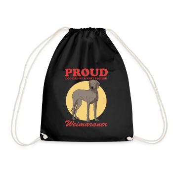 Weimaraner Dad Hunde Hundebesitzer Geschenk - Turnbeutel - Schwarz - Vorne