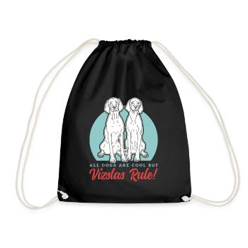Magyar Vizsla Dogs | Dog Owner Gift - Drawstring Bag - black - Front