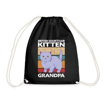 British Shorthair Grandpa Cat Kitten Cadeau - Sac de sport léger - noir - Devant