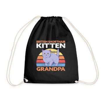 British Shorthair Grandpa Cat Cadeau - Sac de sport léger - noir - Devant