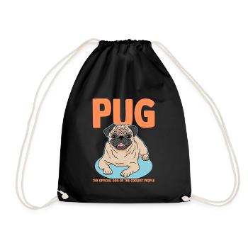 Pug Dog Owner Dog Lover Dog Gift - Drawstring Bag - black - Front