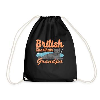 British Shorthair Grandpa Cat Owner Cadeau - Sac de sport léger - noir - Devant