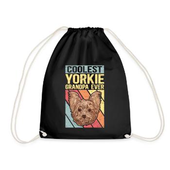 Yorkie Grandpa Yorkshire Terrier Dog Cadeau - Sac de sport léger - noir - Devant