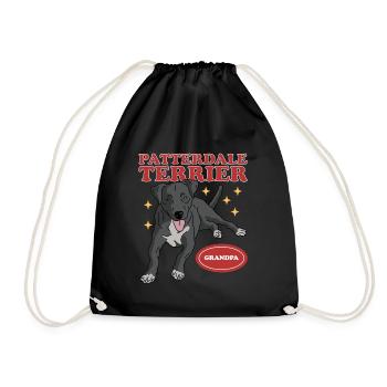 Patterdale Terrier Grandpa | Dog Owner Gift - Drawstring Bag - black - Front