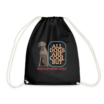 Weimaraner Hunde | Hundebesitzer Geschenk - Turnbeutel - Schwarz - Vorne