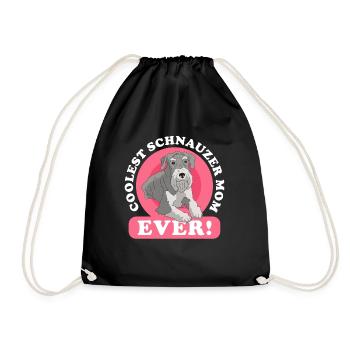 Schnauzer Maman | Cadeau de propriétaire de chien de chien - Sac de sport léger - noir - Devant