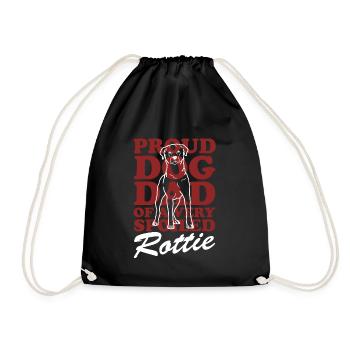 Rottweiler Dad | Rottie Hunde Hundehalter Geschenk - Turnbeutel - Schwarz - Vorne