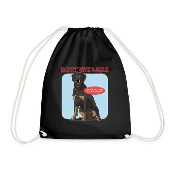 Rottweiler Dog Owner Dog Gift - Drawstring Bag - black - Front
