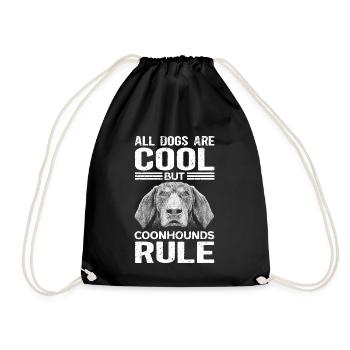 Coonhound Dog Owner Dog Lover Gift - Drawstring Bag - black - Front