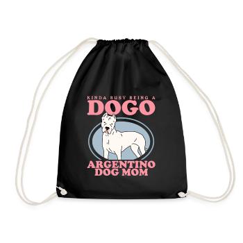 Dogo Argentino Maman | Cadeau de propriétaire de chien de chien - Sac de sport léger - noir - Devant