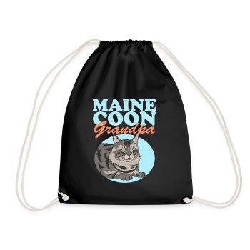 Maine Coon Grandpa Cat Cat Owner Gift - Drawstring Bag - black - Front