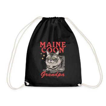 Maine Coon Grandpa Cat Owner Gift - Drawstring Bag - black - Front