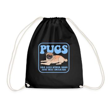 Pug Dog Dog Owner Dog Owner Gift - Drawstring Bag - black - Front