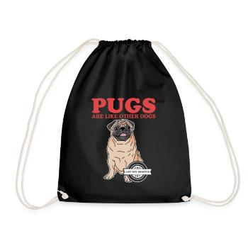 Pug Dog Dog Owner Dog Owner Gift - Drawstring Bag - black - Front