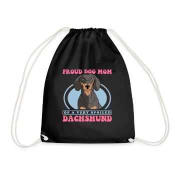 Dachshund Mom | Dackel Hundebesitzer Geschenk - Turnbeutel - Schwarz - Vorne