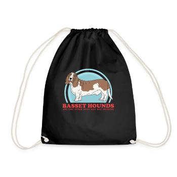 Basset Hound Dogs | Dog Owner Gift - Drawstring Bag - black - Front