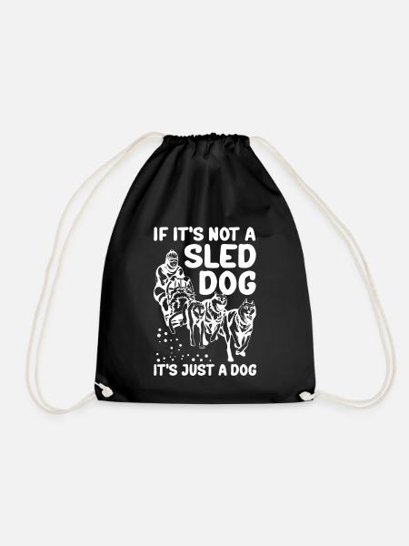 Mushing Schlittenhunde Hundeschlitten Geschenk - Turnbeutel - Schwarz