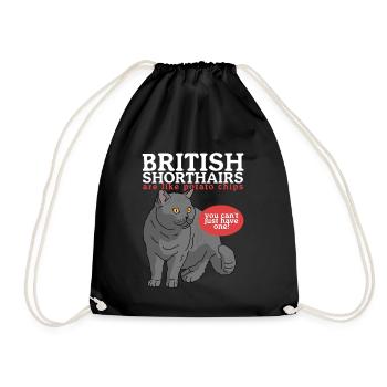 British Shorthair | British Shorthair Gift - Drawstring Bag - black - Front