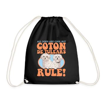 Coton de Tulear Hunde | Hundebesitzer Geschenk - Turnbeutel - Schwarz - Vorne