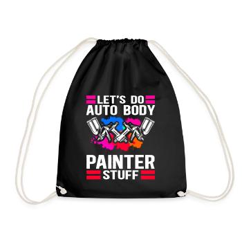 Painter Vehicle Painter Airbrush Gift - Drawstring Bag - black - Front