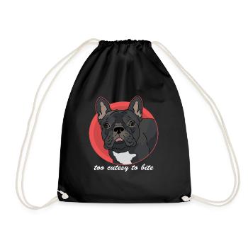 Français Bulldog | Français Cadeau Bulldog - Sac de sport léger - noir - Devant