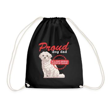 Coton de Tuléar Papa Chien Propriétaire Cadeau - Sac de sport léger - noir - Devant
