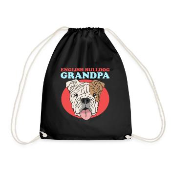 Deutsch Bulldog Grandpa | Dog Owner Gift - Drawstring Bag - black - Front