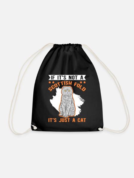 Schottische Faltohrkatze Katzenbesitzer Geschenk - Turnbeutel - Schwarz