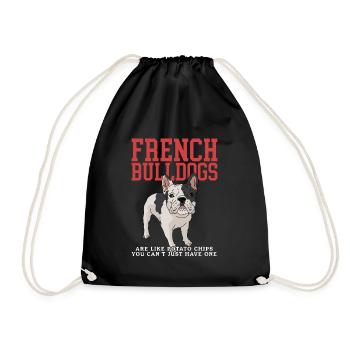 French Bulldog | French Bulldog Gift - Drawstring Bag - black - Front