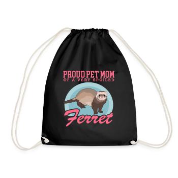 Ferret Mom Ferret Owner Gift - Drawstring Bag - black - Front