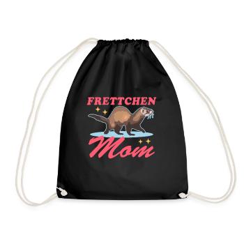 Frettchen Mom Ferret Frettchen Besitzer Geschenk - Turnbeutel - Schwarz - Vorne