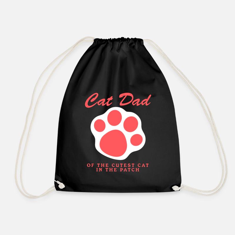 Chat Papa Chats Propriétaire de chat Chat Papa Cadeau - Sac de sport léger - noir