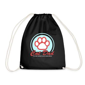 Katzenpapa Cat Dad Katzen Katzenbesitzer Geschenk - Turnbeutel - Schwarz - Vorne