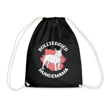 Bullterrier Hundemama Hundebesitzerin Geschenk - Turnbeutel - Schwarz - Vorne