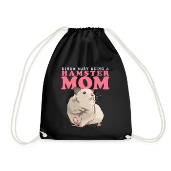 Hamster Mom Dwarf Hamster Golden Hamster Gift - Drawstring Bag - black - Front