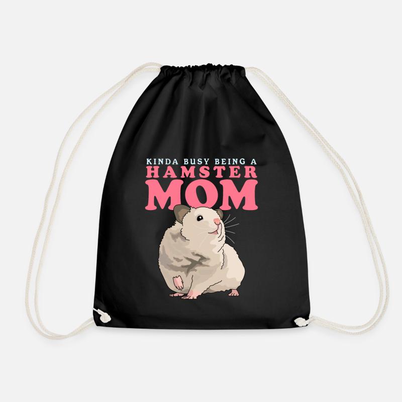 Hamster Mom Zwerghamster Goldhamster Geschenk - Turnbeutel - Schwarz