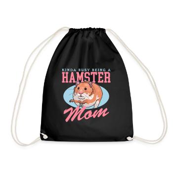 Hamster Mom | Dwarf Hamster Golden Hamster Gift - Drawstring Bag - black - Front