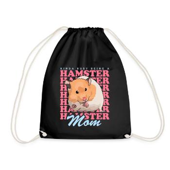 Hamster Mom Golden Hamster Dwarf Hamster Gift - Drawstring Bag - black - Front