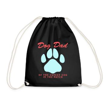 Hunde Dad Herrchen Hundebesitzer Geschenk - Turnbeutel - Schwarz - Vorne