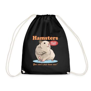 Hamster Golden Hamster Dwarf Hamster Gift - Drawstring Bag - black - Front