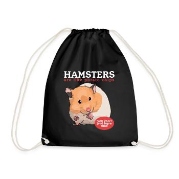 Hamster Dwarf Hamster Golden Hamster Gift - Drawstring Bag - black - Front