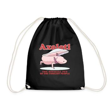 Axolotl Tailed Amphibians Axolotls Gift - Drawstring Bag - black - Front