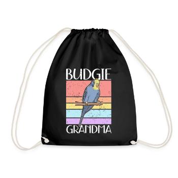 Budgerigar Grandma | Budgerigars Gift - Drawstring Bag - black - Front